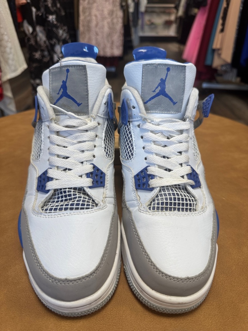 Jordan White Gray Blue Retro Basketball Sneakers